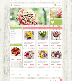 OpenCart e-shop šablona na téma Květiny č. 47588
